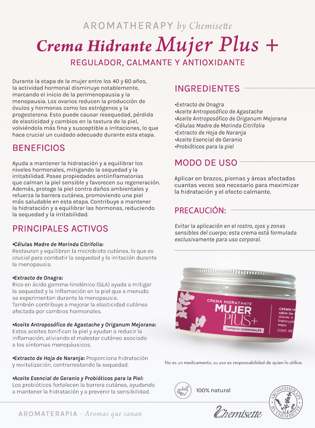 Crema Hidratante Mujer Plus
